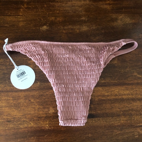 NWT TORI PRAVER SMOCKED BOTTOMS CHAMPAGE COLOR BIKINI SWIM BOTTOMS - Picture 6 of 8